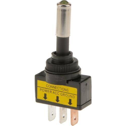 12v 20A 3 Pin Car Yellow Illuminated LED Light On/Off Toggle Flick Switch