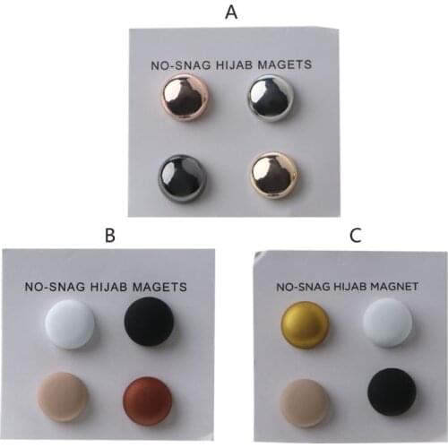 4pcs Safe Hijab Brooch Strong Metal Plating Magnetic Hijab Clip Luxury Accessory No Hole Pins Magnet Brooches