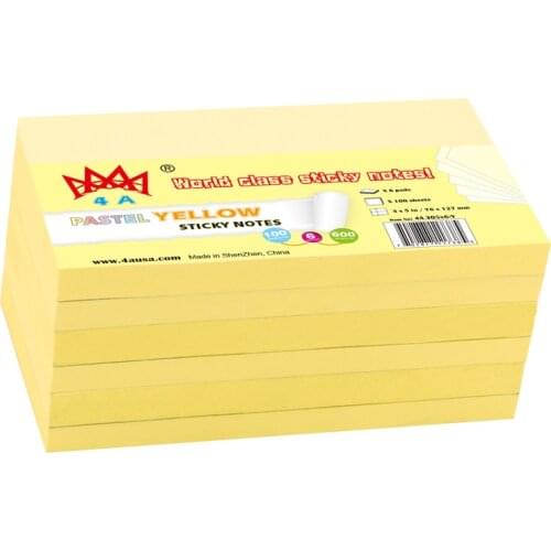 4A Sticky Notes 3 x 5 Inches Canary Yellow Stationery Planner Stickers Memo Pad Notepad Self-Stick Notes To Do List 4A 305x6-Y