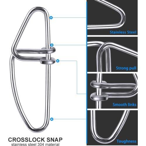 50pcs/lot 0#-6# Connector Crosslock Snap Fishing Barrel Swivel Safety Snap 13mm-28mm Swivel Snap Fishing Swivels Tool Tackle