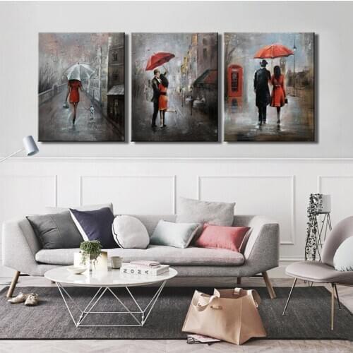 5D Diamond Embroidery Diy Diamond Painting abstract street couple pattern 3pcs diamond mosaic painting Wedding DecorationZP-359