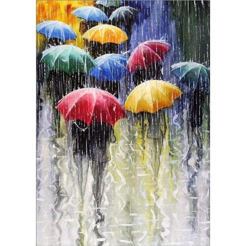 5D new full diamond art painting rain crowd diamond painting embroidery decoration home decoration