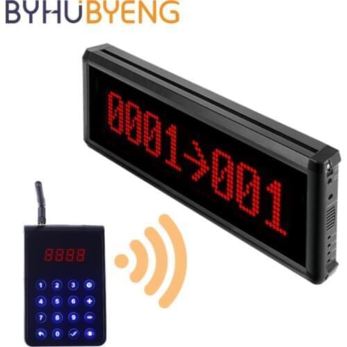 BYHUBYENG Wireless Queue Management Calling Restaurant Paging System Waiter Customer Restaurante Pager LED Long Distance