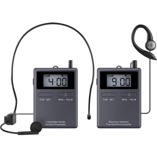 Wireless Microphone UHF Radio 1 Transmitter+1 receiver Headset mic and earphone for horse training instructor rider