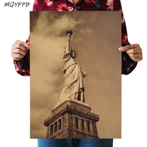 Statue of Liberty Retro Paper Poster Interior Decoration Paint 50.5x35cm