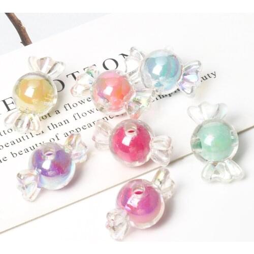 Transparent Mixed Color Candy Shape 20Pcs/Pack Acrylic Beads For Handmade Jewelry Making DIY Bracelet Crafts Accessories
