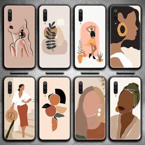 Abstract fashion vintage girl minimalist art Phone Case for Xiaomi Mi Note 10 Lite Mi 9T Pro xiaomi 10 10 CC9 Pro