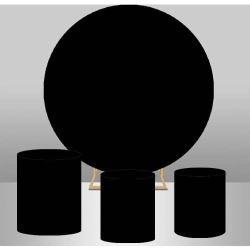Black Sold Color Round Circle Backdrop Portrait Adult Birthday Banner Birthday Party Photo Backgrounds Plinth Covers