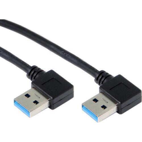 CY USB 3.0 Type-A 90 Degree Right Angled to Right Angled Data Cable for Hard Disk Computer