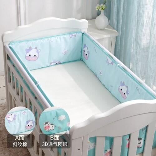 Baby Thicken Breathable Bed Bumper Double-faced Detachable Baby Bumper Crib Newborns Room Decor Bed Bumper Four Seasons