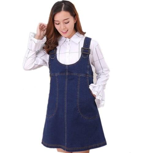 Denim Dress Maternity Jeans For Pregnant Women Pregnancy Pants Belly Skirt Cowboy Suspenders Skirt Plus Size Dress