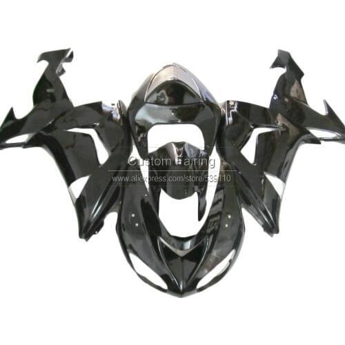 Glossy ABS Fairings for Kawasaki ZX 10R 2007 06 2007 06 Ninja zx10r all black fairing kit ZR52