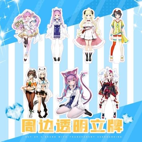 Game Hololive Vtuber Minato Aqua Shirakami Fubuki Nakiri Ayame Acrylic Large Figure Stand Model Plate Desktop Decor