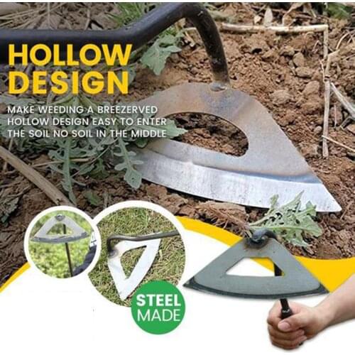 Steel Hardened Hollow Hoe Handheld Weeding Rake Planting Vegetable Farm Garden Tools Agriculture Tool Weeding Accessories