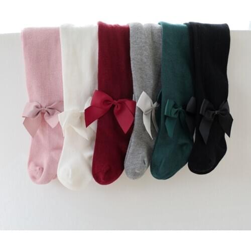New arrival baby girl clothes tights high quality soft cotton cute fashion princess bow pantyhose female baby newborn tights