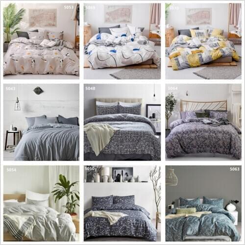 Floral Print Bedding Sets with Twin Queen King Size Durable Cotton Duvet Cover Set with Bed Cover and Pillow Case Hotel Quality