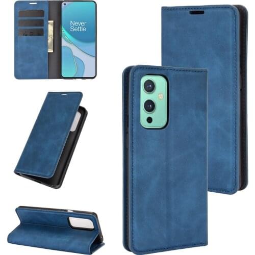 Auto Switch Leather Case for OnePlus 9 5G 2021 (6.55in) Flip Wallet Book Style Cover Black One Plus 1+9 OnePlus9 LE2113 2110