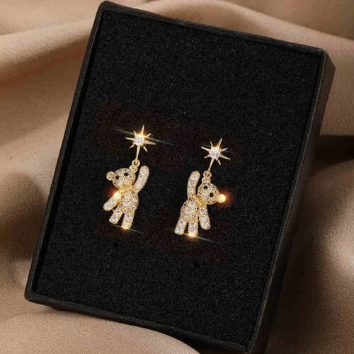 Cute bear earrings simple temperament earrings fashion ladies casual party jewelry accessories