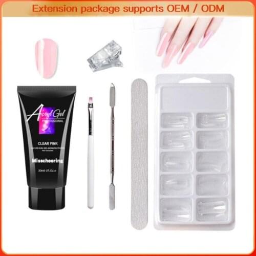 Misscheering Nail Extension Gel Crystal Forms For Manicure Tools Sets Nail Files Fast-drying Model Extension Glue Nail Art TSLM2
