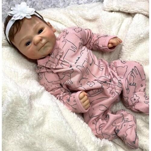 Soft real touch reborn baby doll 48cm detail hand painting silicone bebe reborn alive dolls for children gift