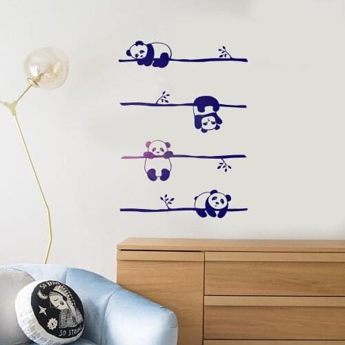 New Design Panda Wall Sticker Removable Wall Stickers Diy Wallpaper For Kids Rooms Decoration Home Decoration Accessories