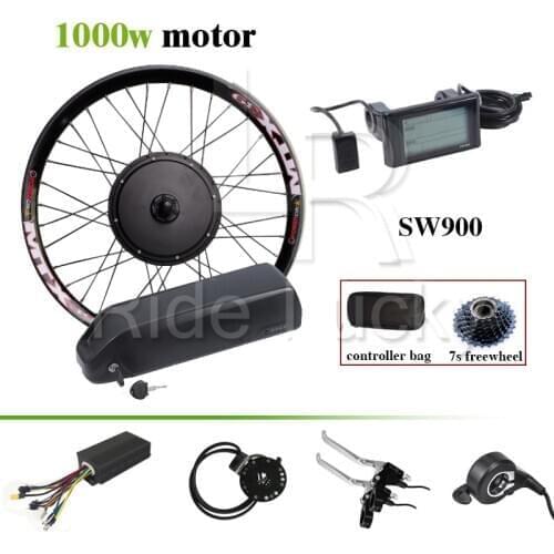 Front Or Rear Motor Wheel 50km/h 48V 1000W Electrical Bike Kit For 20" 24" 26" 28" 700c Bicycle With 48V 12.5AH Lithium Battery