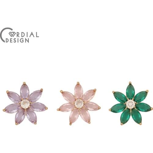 Cordial Design 30Pcs 25*25MM Jewelry Accessories/Crystal Charms/Hand Made/Flower Shape/DIY MakingJewelry Findings & Components