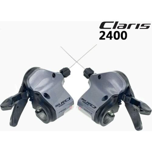SHIMAN0 Claris SL-2400 Road Bike Shifters 2x8 Speed Shift Levers 2400 Left / Right / Pair w/ inner cables