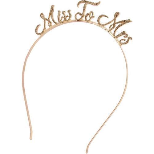 Wedding decor Hair Accessories Gold Miss to Mrs Bachelorette Party Bridal Shower Hen Party Tiara Crown Gifts