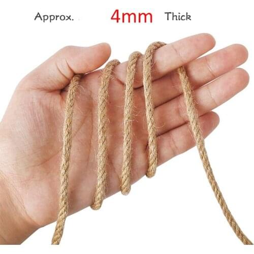 5M Strong Natural Jute Twine Sisal Rope 4mm Thick Jute String Rope for Garden Arts & Crafts Home Decor Gardening Applications