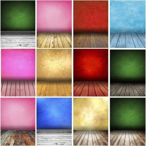 Vintage Gradient Solid Color Photography Backdrops Props Brick Wall Wooden Floor Baby Portrait Photo Backgrounds 210125MB-21