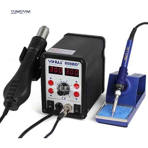 ZJMZYM New Arrival 898BD+ 700W 2 in 1 Digital Display Electric Soldering Iron And Heat Hot Air Gun Rework Solder Welding Station