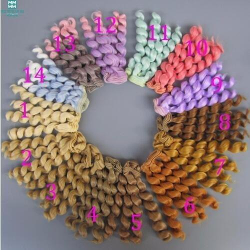 1pcs 15cm&25cm*100CM Four curls doll wigs/hair For 1/3 1/4 1/6 BJD/SD doll DIY wig Brown khaki light gold