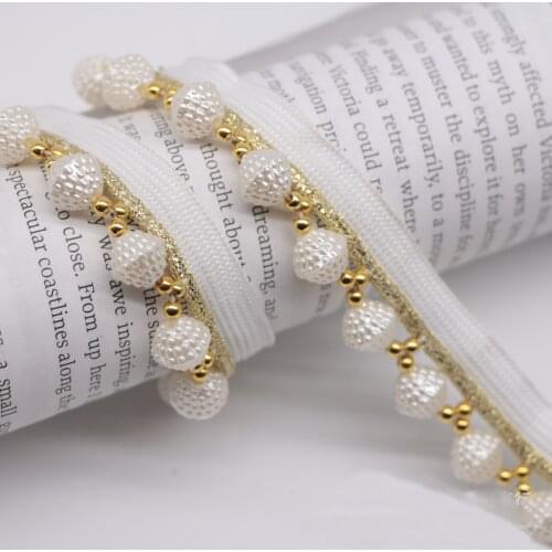 10Yards Glittery Shiny Ombre Braided Pearl Piping Lip Cord Lace Pillow Cushion Bedding Beaded Trim Upholstery Sewing Edging