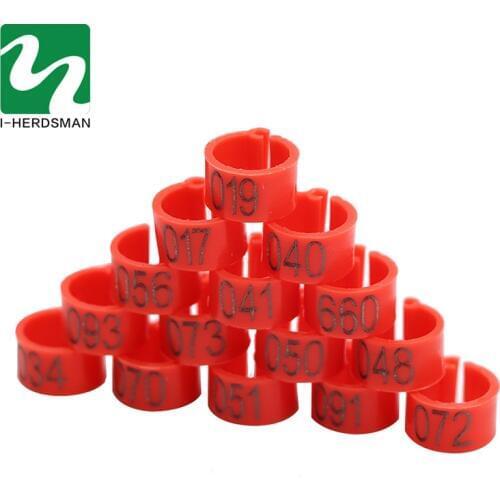 100 PCS NO.1-100 Pigeon rings Color foot ring Bird Management Logo Pigeon Identification Opening Pigeon Ring Bird Appliances