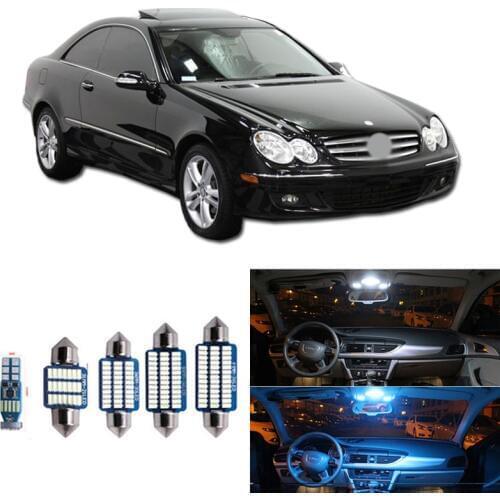 16Pcs Canbus LED Car Interior Lights Kit For Mercedes Benz CLK-Class 2003-2008 Map Dome Door Glove Box Trunk License Plate Light