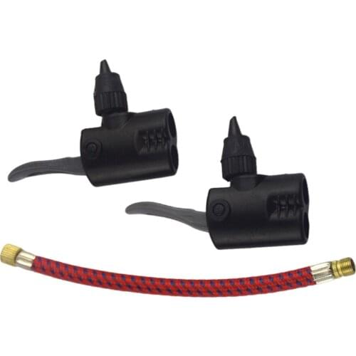 2x Nylon Pump Dual Head 6.5'' Bike Extension Hose Extend Tube Converter Adaptor