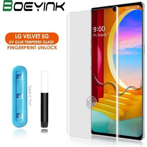 3D UV Tempered Glass For LG V30 V40 V50 ThinQ G9 G7 G8 Plus UV Full Glue Liquid Screen Protector For LG Velvet 5G VEVELET Wing