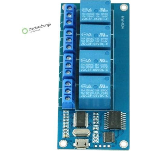 Micro USB 5V 4-Channel USB Relay Module Trigger Relay Module Serial Port