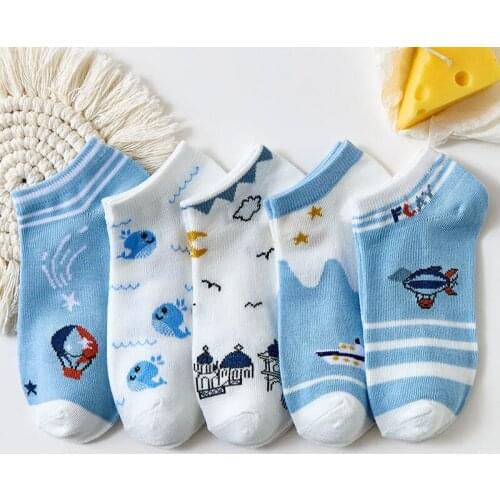 5Pairs/lot Women Socks Boat socks cute for summar/spring sweet girl fashion blue/pink