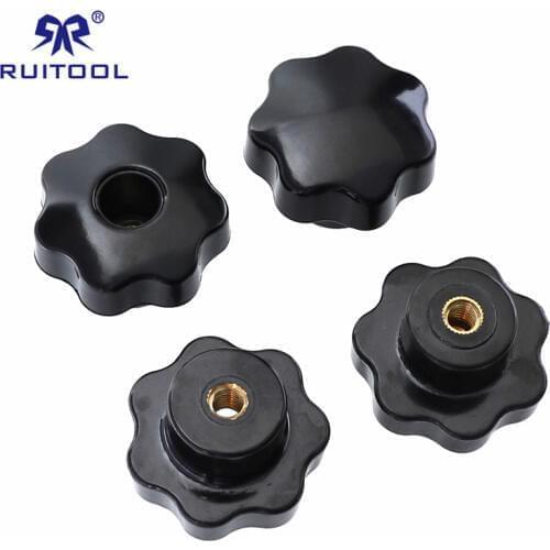 5pcs Star Knob M6/M8/M10 T Slot Nut Hold Down Clamping Knob Handles For Woodworking Router Table Miter Saw T Track