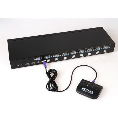 8 Ports USB 2.0 Manual KVM SWITCH VGA 19' Rack mountable w. Desktop Controller 1920*1440 Hot plug MT-801UK