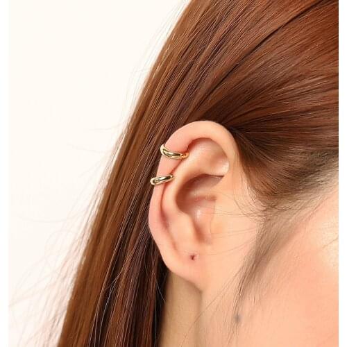 925 Silver Ear Bone Clip Cold A Letter Wind Round Ear Clip Without Pierced Zircon Female Girl Super Fairy Retro Simple Ear Jewel