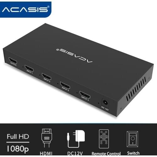 Acasis HDMI 4x1 Quad Multiviewer HDMI Switcher Splitter 4 in 1 out Video Converter 1080P PIP Picture in Picture Seamless Switch