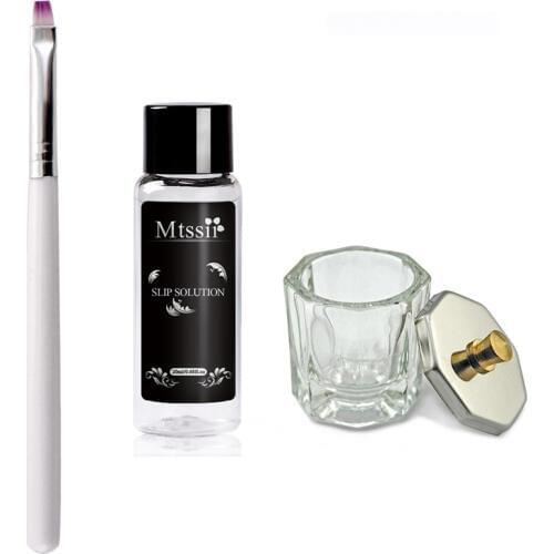 20ML Acrylic Poly Building Nail Extension Gel Slip Solution Not Sticky Extender Builder Jelly Gel Slice Nail Art Brush Cup Set