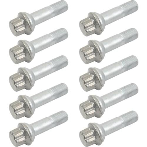 AP02 10pcs Wheel Rim Lug Bolt 0009905407 / 000 990 76 07 for Mercedes-Benz C180 C200 C250 C300 C350 S600 2010-2014