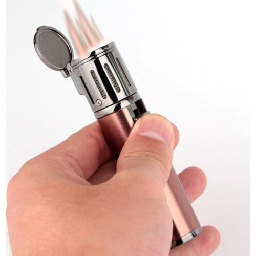 Boutique cylinder metal Windproof Jet Butane Torch Turbo Straight Cigarette cigar pipe Inflatable gas Lighter Accessories