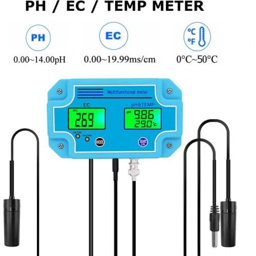 3 in 1 Digital PH EC TEMP Meter Monitor Tester PH-2981 High Accuracy Water Quality Equipment Tool ATC for Aquarium Swimming Pool