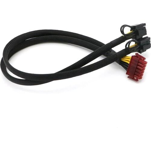 Black Sleeved 12Pin to Dual PCI-E 8Pin (6+2Pin) Power Cable for Enermax Modular PSU