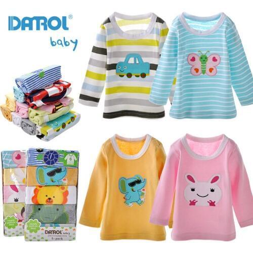 5 Pcs Set New Autumn Baby Cotton Long-sleeved T-shirt Newborn Baby Clothes For Boys For Girls